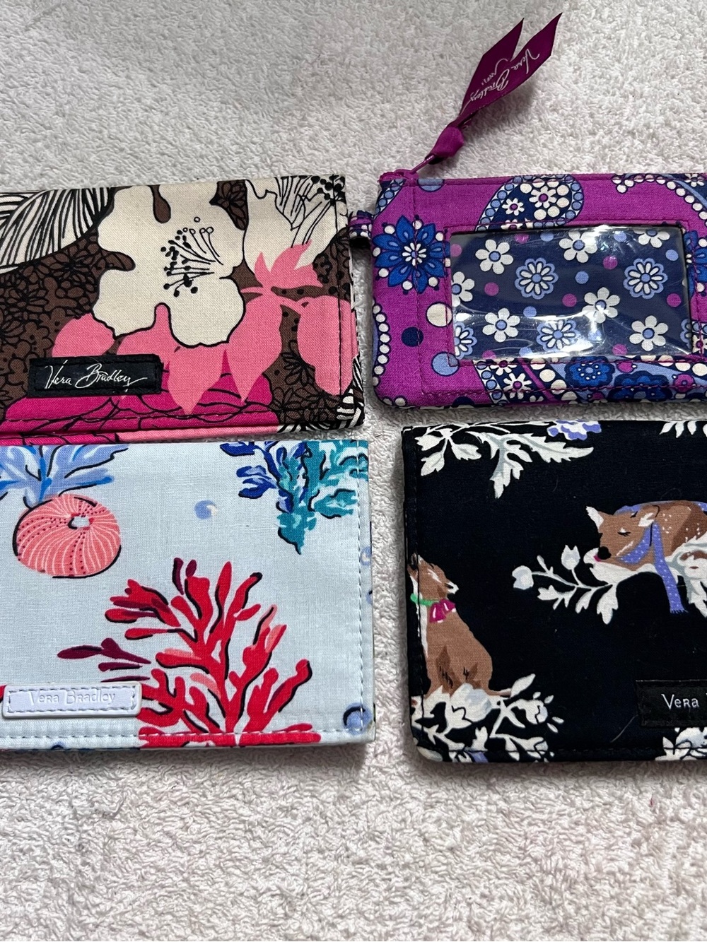 Vera Bradley Checkbook Cover & ID Holder Lot 4 Assorted Patterns Unused
